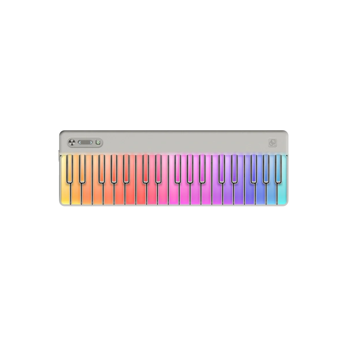 White PartyKeys keyboard with rainbow lighting
